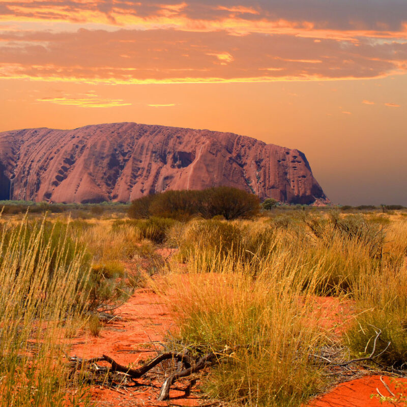 Sunset at Uluru on our Northern Territory tours.