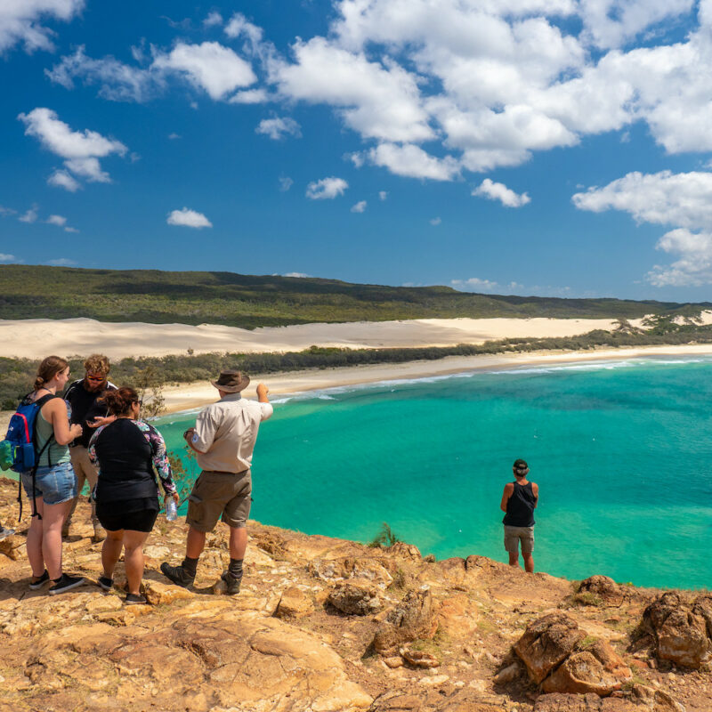 A group at Indian Head on a Fraser Island Tour