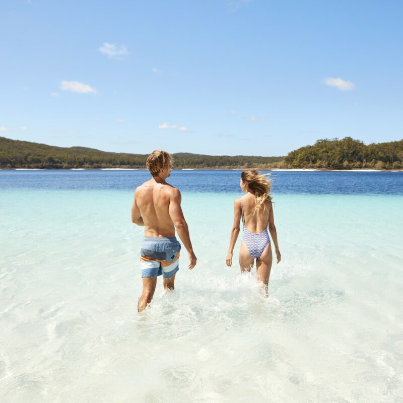 Couple in the water at Lake McKenzie, Fraser Island