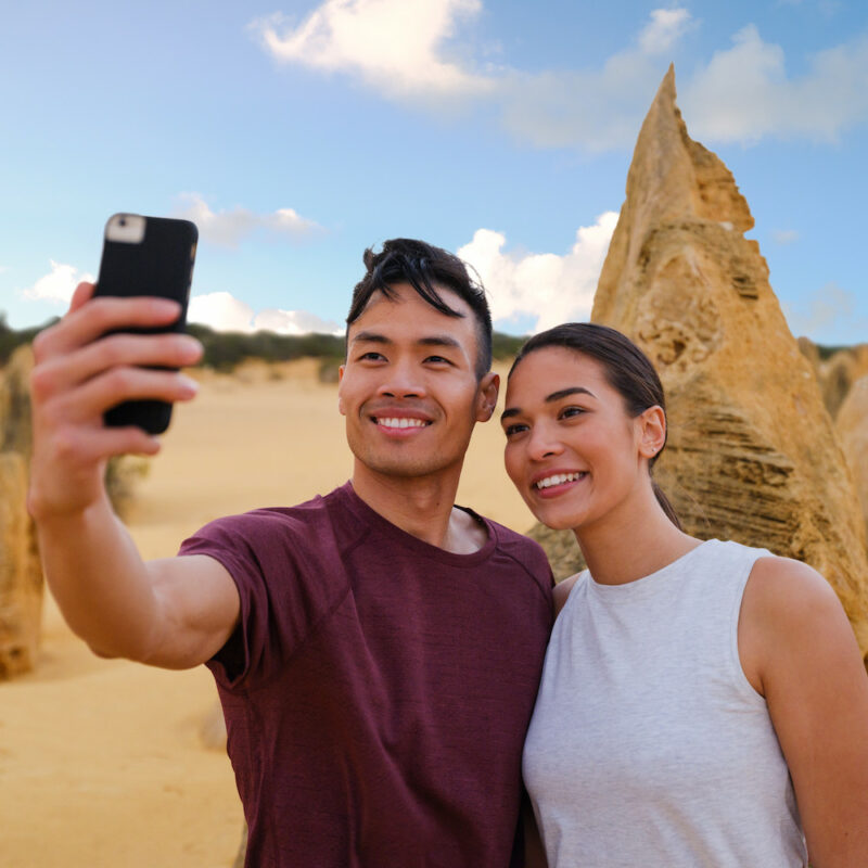 Selfie Couple at The Pinnacles, Nambung National Park on our Pinnacles Tours