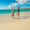 Turquoise Bay handstand on the beach on our Perth to Exmouth tour. Western Australia