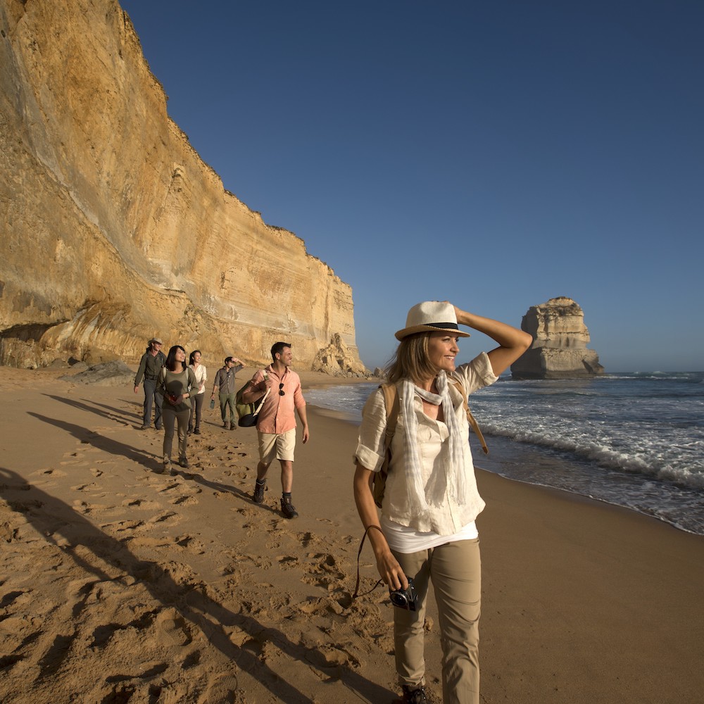 Twelve Apostles from the beach on our Great Ocean Road tours.