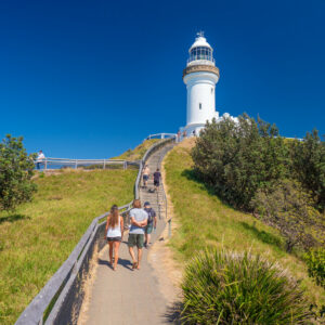 PEOPLE AT BYRON BAY LIGHTHOUSE