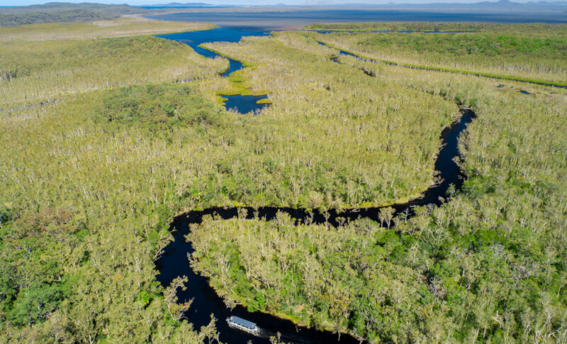 Real Aussie Adventures, Small Group Adventure Tours Australia. Ariel view of the Noosa everglades tour on our Activities from Noosa, Queensland