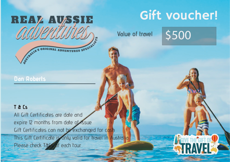 Real Aussie Adventures, Small Group Adventure Tours Australia. gift-voucher