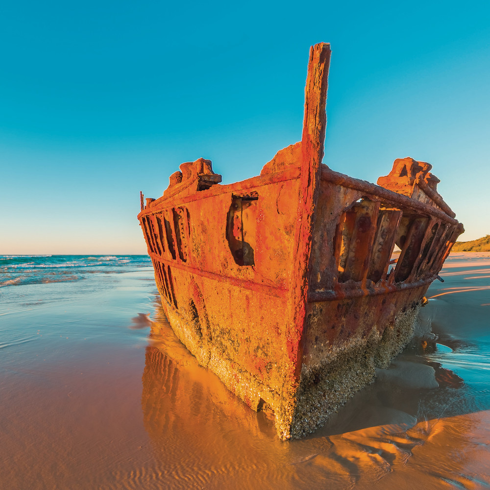 Real Aussie Adventures, Small Group Adventure Tours Australia. Maheno Wreck Fraser Island tour