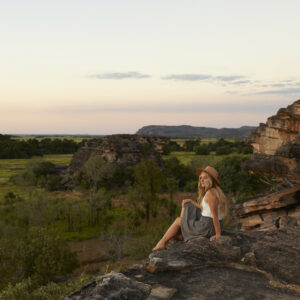 Girl out at Ubirr on our 4 day Kakadu National Park Tour from Darwin