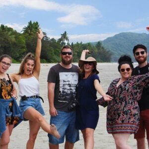 Real Aussie Adventures, Small Group Adventure Tours Australia. Group On Cape Tribulation Beach, Jungle tours, Cape Tribulation, Tours from Cairns