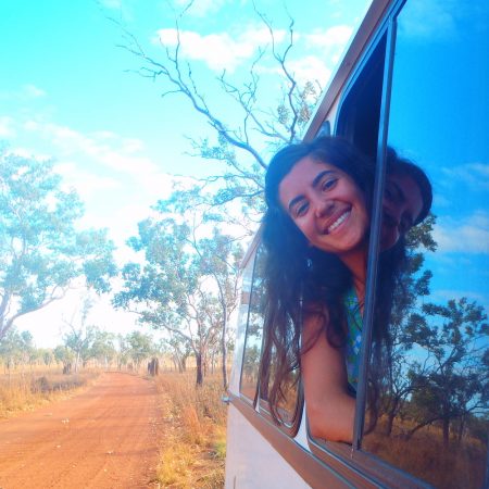 Girl in the Northern Territory. Backpacker Deal Uluru to Adelaide tour package