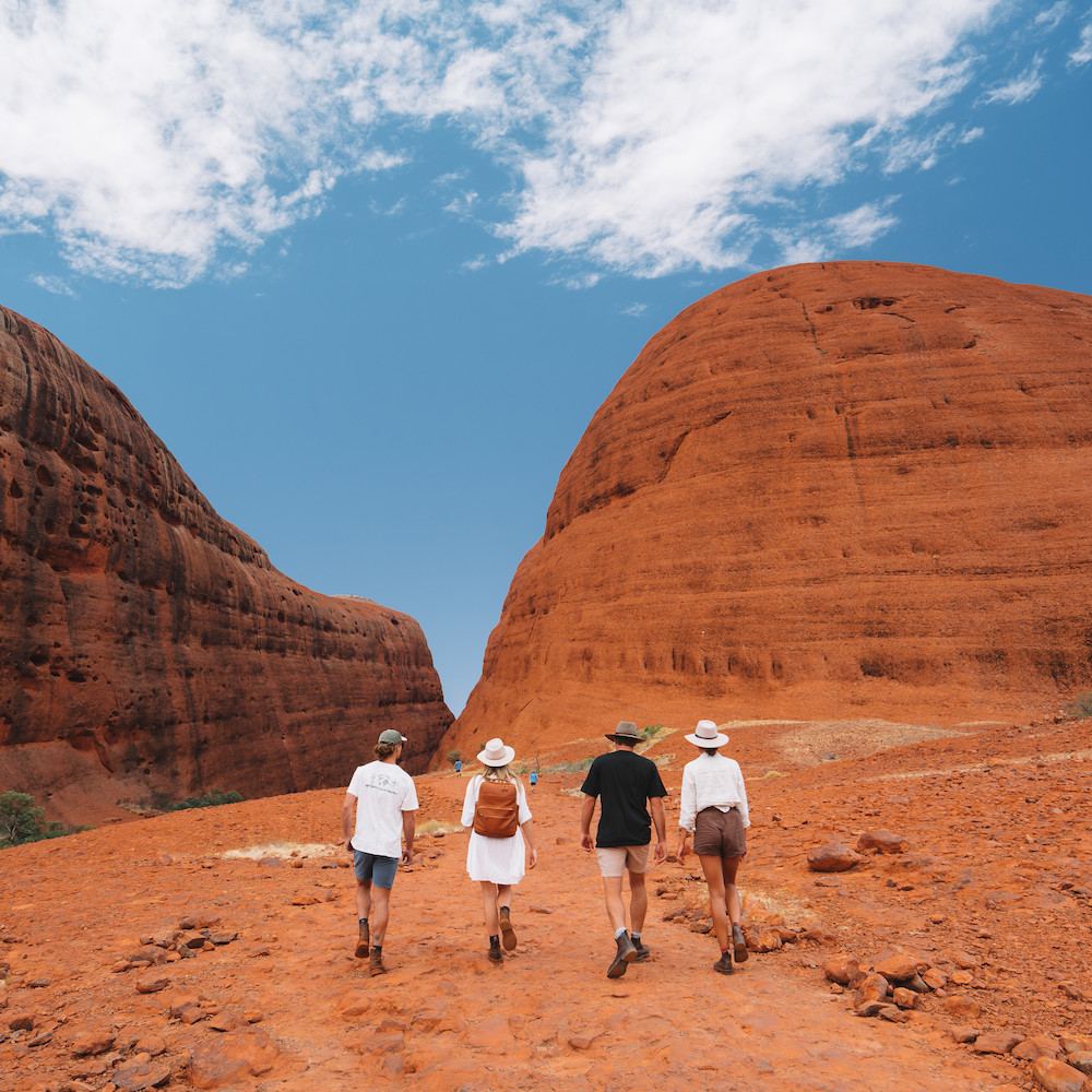 Friends exploring Kata Tjuta