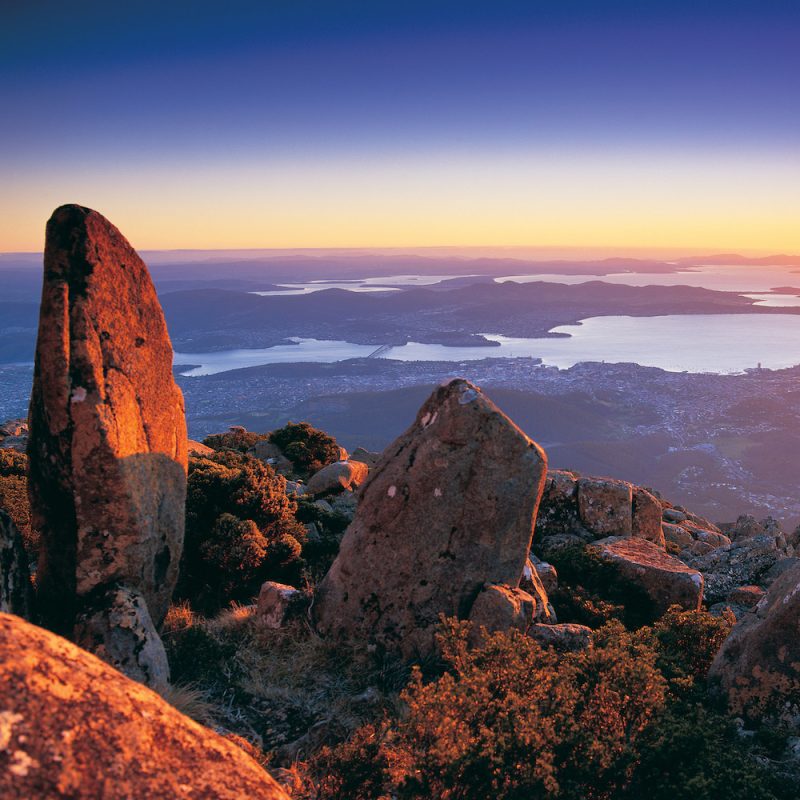 Hobart from Mt Wellington. 10 day Tasmania tour