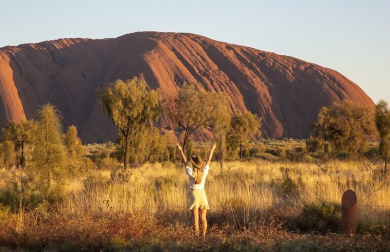 Real Aussie Adventures, Small Group Adventure Tours Australia. Yulara Sunrise on Uluru and Kata Tjuta tour
