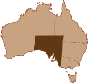 Map of where south Australia is in Australia
