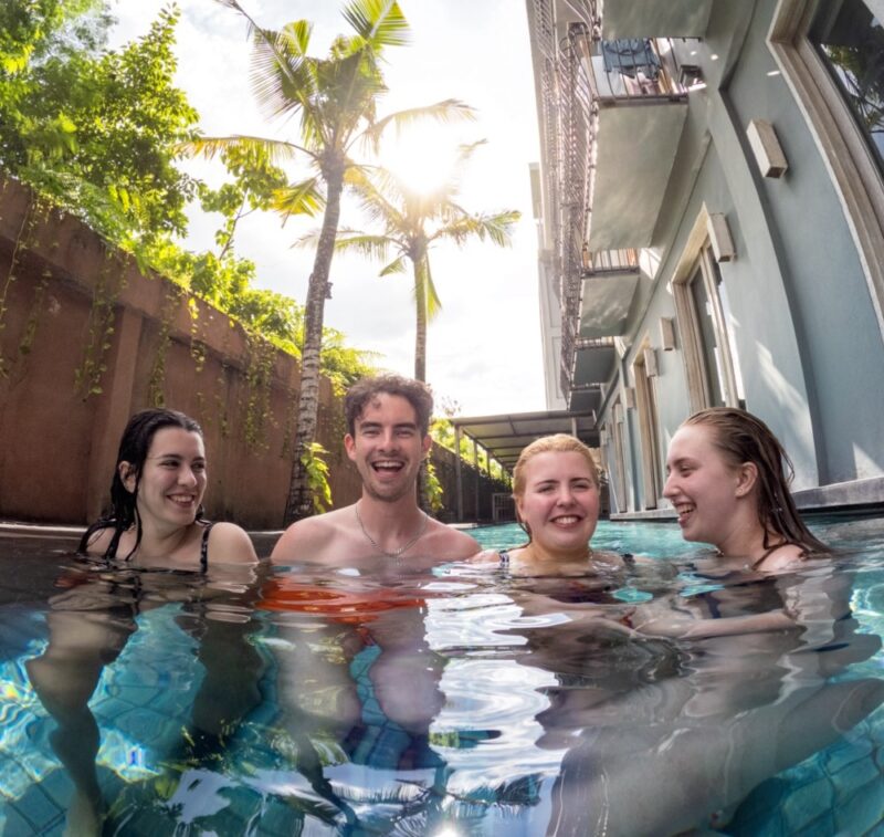 Bali Canggu Group on tour in Bali in the Pool