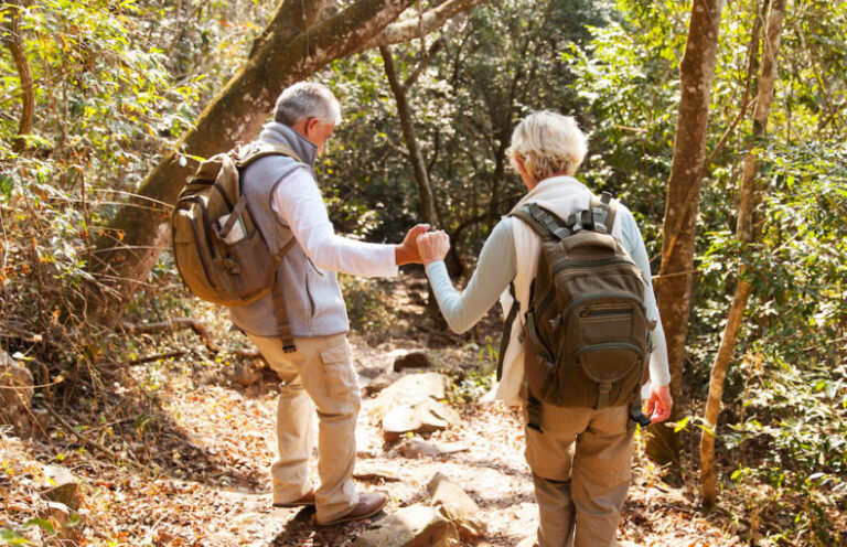 Couple on a hiking trip in the Kimberley Darwin to Broome Kimberley tour. Small group western Australia tours for seniors Australia. Our tours are for all ages. Kimberley for seniors and Exmouth tours for seniors.
